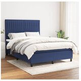  Box spring postelja z vzmetnico modra 140x200 cm blago | Shoptok.si