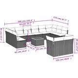  13-dijelni set vrtnih sofa s jastucima bež od poliratana | shoptok.hr