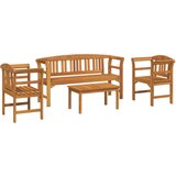  Vrtna sedežna garnitura vrtnica 4 pcs Naravna, (5000155595) | Shoptok.si