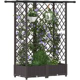  Povišeni krevet s mrežom i krovom Smeđa 124 x 40 x 123 cm PP | Eponuda.com