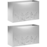  Vrtna saksija 2 kom. Srebrna 80 x 20 x 49 cm Pocinčani čelik | shoptok.hr