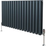 Monster ovalni stebrični radiator in ventili - 600 mm x 1020 mm - antracitno siva, (21569857) Cene