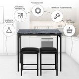  Jed Tisch s 2 tapeciranim stolicama s okvirima od crnog metala. | shoptok.hr