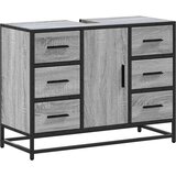 vidaXL Kopalniška omarica za umivalnik siva sonoma 80x33x60cm inž. les | Shoptok.si