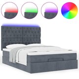 Otomanski krevet s madracima&LED tamnosivi 140x190cm baršunasti | shoptok.hr