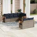 vidaXL 7-dijelni set vrtnih sofa od poliratana s jastucima sivi | shoptok.hr