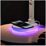 Manta LED stolna svjetiljka, budilica, bežični punjač, LED RGB, temp, HW-LAMP03 | shoptok.hr