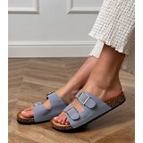 Gemre Blue sandals with buckles on cork sole Cloud | Shoptok.si