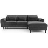 ELTAP Temno siva žametna raztegljiva/s prostorom za shranjevanje kotna sedežna garnitura (desni kot/z ležalnikom) Foble – | Shoptok.si