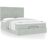 Otomanski krevet s madracima svijetlosivi 140x190 cm baršunasti | shoptok.hr