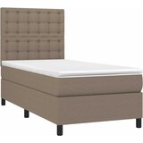 box spring s madracem LED smeđesivi 100x200 cm tkanina | shoptok.hr