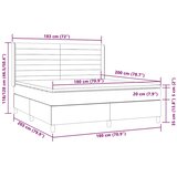  box spring s madracem LED tamnosmeđi 180x200 cm tkanina | shoptok.hr