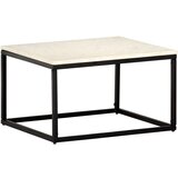 vidaXL Klubska mizica bela 60x60x35 cm kamen z marmorno teksturo, (20625320) Cene