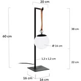 Kave Home Črna kovinska namizna svetilka s plastičnim senčilom (višina 60 cm) Monteiro – | Shoptok.si
