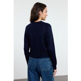 Trendyol Navy Blue Soft Texture Zippered Knitwear Cardigan | Shoptok.si