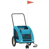 Prikolica za bicikl za ljubimce plava od tkanine i željeza | shoptok.hr