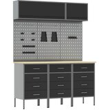  Set radnih ormarića s ladicama s pohranom 8 kom. Crna | shoptok.hr
