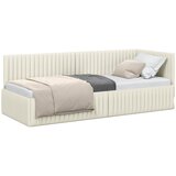  Kutni okvir kreveta s uzglavljem Krema 80 cm x 200 cm Baršun | shoptok.hr