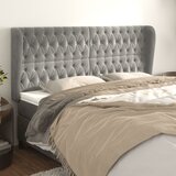  Uzglavlje s ušima svjetlosivo 183x23x118/128 cm baršunasto | shoptok.hr
