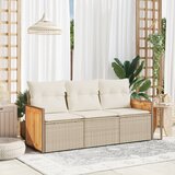 Maison Chic Seti vrtnega pohištva - Vrtna garnitura - Vrtni pohištvo set 3-delna z blazinami bež poli ratan, (21809998) | Shoptok.si