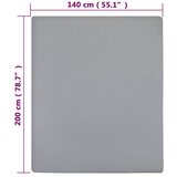  Plahte s gumicom od žerseja 2 kom sive 140x200 cm pamučne | shoptok.hr