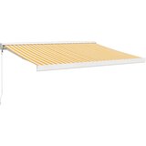 Tenda na uvlačenje žuto-bijela 3,5 x 2,5 m tkanina i aluminij | shoptok.hr