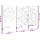  Vrtni zidni ukrasi 3 kom 105x55 cm čelik COR-TEN uzorak stabla | shoptok.hr
