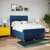 Krevet s oprugama i madracem plavi 160x200 cm od tkanine | shoptok.hr