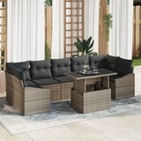 vidaXL Set vrtnih sofa od 8 komada s jastučićima Siva Poli ratan Cijene