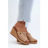 Kesi Women's wedge slippers Sergio Leone Beige