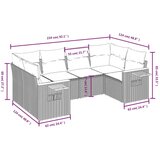  6-dijelni set vrtnih sofa s jastucima crni od poliratana | shoptok.hr