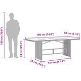  Vrtni stol sa staklenom pločom crni 190x80x74 cm od poliratana | shoptok.hr