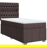 vidaXL Box spring postelja z vzmetnico temno rjav 90x190 cm blago, (21310647) | Shoptok.si