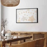  Slika - Fairy-Tale Galaxy - Phases of the Moon in Yellow Tones Among Stars in Beige and Ash Colors with Stardust 60x40 U crnom d | shoptok.hr