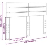  Uzglavlje s uzglavljem Dimljeni hrast 150 cm Konstruirano drvo | shoptok.hr