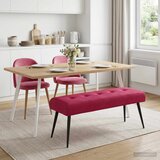  Klupa s gumbastim tkanjem Vinska crvena 110 x 40 x 46 cm Baršun | Eponuda.com