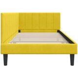  Kutni okvir kreveta s uzglavljem Žuta 90 cm x 190 cm Baršun | shoptok.hr
