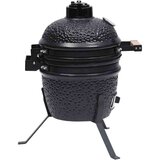 V 2-u-1 roštilj s pušnicom Kamado keramički 56 cm crni | shoptok.hr