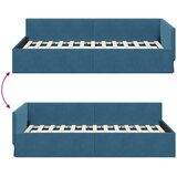  Kutni okvir kreveta s uzglavljem Plava 100 cm x 200 cm Baršun | shoptok.hr