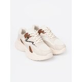 Shelvt Beige women's sneakers with a thick sole | shoptok.hr