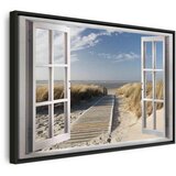  Slika - Window: View of the Beach 120x80 U crnom drvenom okviru | shoptok.hr
