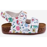 Boto Children's sandals on cork sole with buckles fruits white Thessa | ePonuda.com
