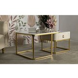 Mauro Ferretti kremno bele/v zlati barvi mizice v kompletu 2 ks v marmornem dekorju 50x70 cm beauty – | Shoptok.si