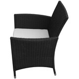  5-dijelni vrtni blagovaonski set od poliratana s jastucima crni Crna Dužina stola 90 cm | Shoptok.si
