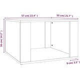  Noćni ormarić boja hrasta 57 x 55 x 36 cm od konstruiranog drva | shoptok.hr
