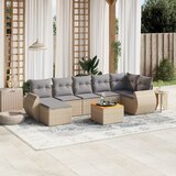 Maison Chic Seti vrtnega pohištva - Vrtna garnitura - Vrtni pohištvo set 8-delna z blazinami bež poli ratan, (21803005) | Shoptok.si