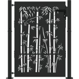 vidaXL Vrtna vrata Drugo Črna 105 x 125 cm Jeklo s prašnim premazom | Shoptok.si