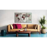  Slika - Map of the World: Full moon - triptych 120x80 | shoptok.hr