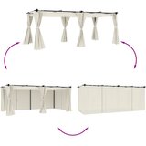  Sjenica sa zavjesama 6 x 3 m krem čelična | shoptok.hr