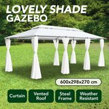  Sjenica sa zastorima 600 x 298 x 270 cm bijela 180 g/m² | Eponuda.ba
